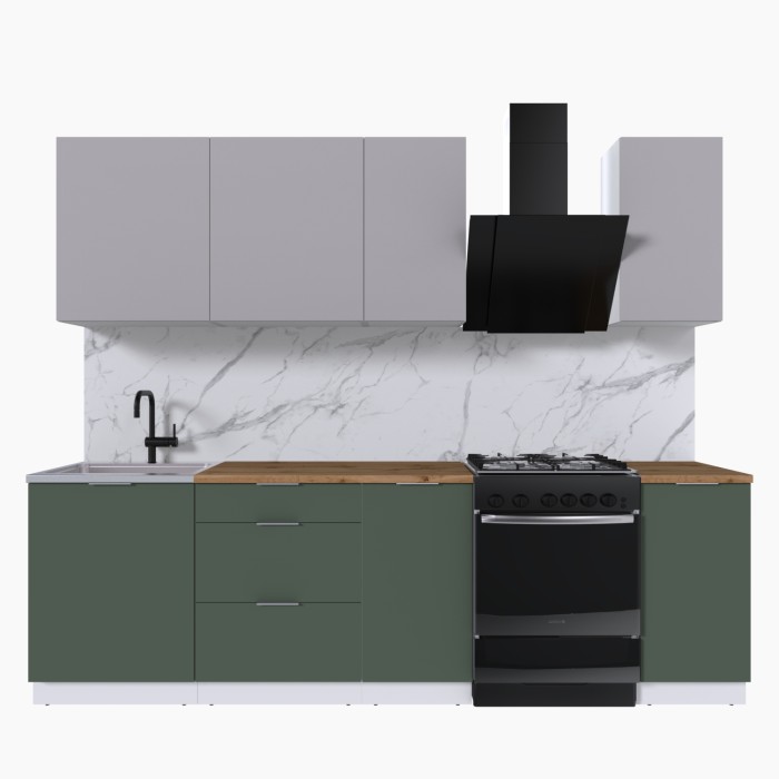 Набор корпусной мебели для кухни " Микс Топ-5" кашемир/дымчато зеленый/дуб вотан