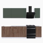 Набор корпусной мебели для кухни " Микс Топ-6" дымчато зеленый/ дуб крафт табачный