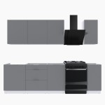 Набор корпусной мебели для кухни " Микс Топ-6" шиншилла серая/ шиншилла серая/