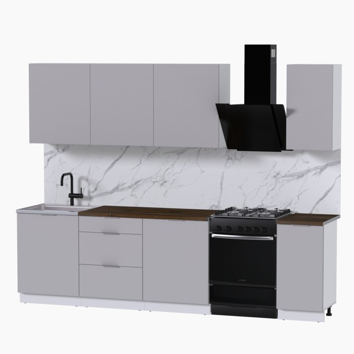 Набор корпусной мебели для кухни " Микс Топ-7" кашемир/ кашемир/дуб флагстаф темный