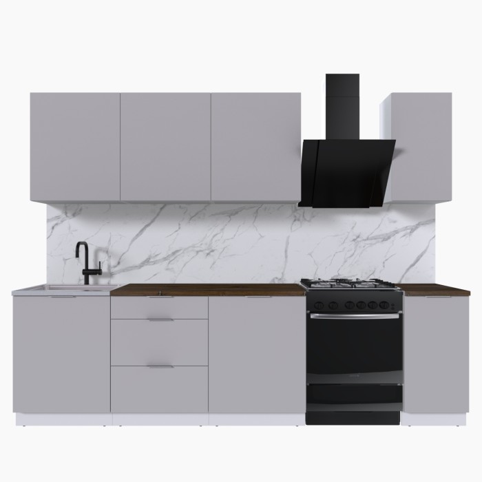 Набор корпусной мебели для кухни " Микс Топ-7" кашемир/ кашемир/дуб флагстаф темный