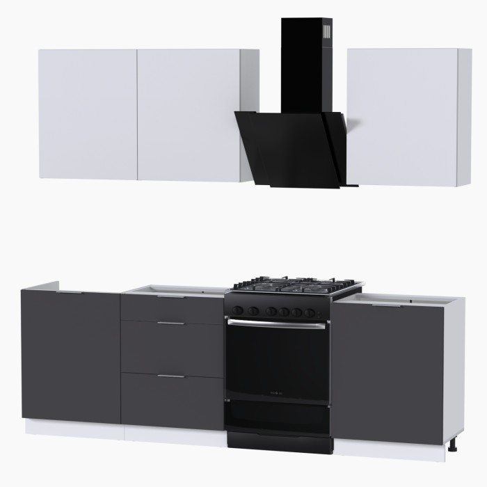 Набор корпусной мебели для кухни " Микс Топ-4" белый премиум/ графит серый
