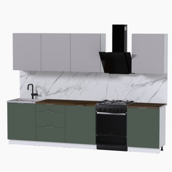 Набор корпусной мебели для кухни " Микс Топ-8" кашемир/дымчато зеленый/дуб флагстаф темный