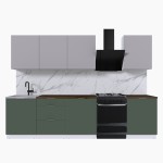 Набор корпусной мебели для кухни " Микс Топ-8" кашемир/дымчато зеленый/дуб флагстаф темный