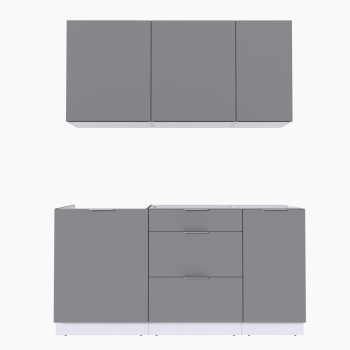 Набор корпусной мебели для кухни " Микс Топ-2" шиншилла серая/ шиншилла серая/