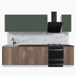 Набор корпусной мебели для кухни " Микс Топ-7" дымчато зеленый/ дуб каньон/дуб флагстаф темный