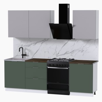 Набор корпусной мебели для кухни " Микс Топ-4" кашемир/дымчато зеленый/дуб флагстаф темный