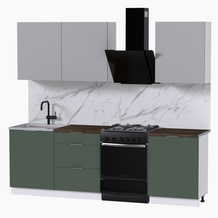 Набор корпусной мебели для кухни " Микс Топ-4" кашемир/дымчато зеленый/дуб флагстаф темный