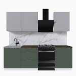 Набор корпусной мебели для кухни " Микс Топ-4" кашемир/дымчато зеленый/дуб флагстаф темный