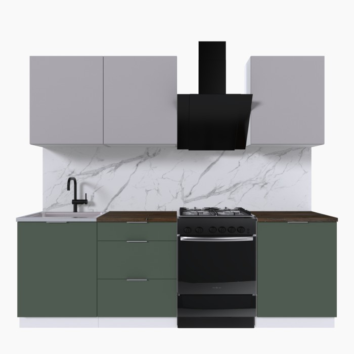 Набор корпусной мебели для кухни " Микс Топ-4" кашемир/дымчато зеленый/дуб флагстаф темный