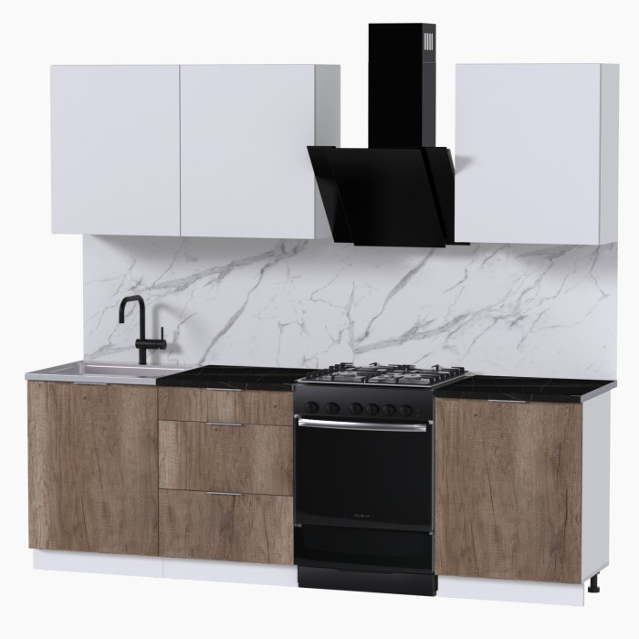 Набор корпусной мебели для кухни " Микс Топ-4" белый премиум/дуб каньон/тунис