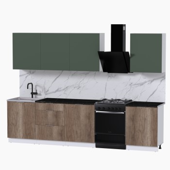 Набор корпусной мебели для кухни " Микс Топ-8" дымчато зеленый/ дуб каньон/тунис