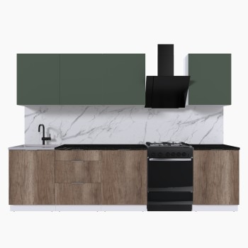 Набор корпусной мебели для кухни " Микс Топ-8" дымчато зеленый/ дуб каньон/тунис