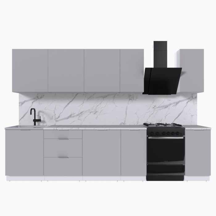 Набор корпусной мебели для кухни " Микс Топ-9" кашемир/ кашемир/мрамор марквина