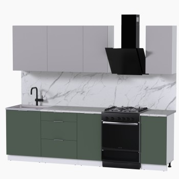 Набор корпусной мебели для кухни " Микс Топ-5" кашемир/дымчато зеленый/мрамор марквина