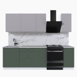 Набор корпусной мебели для кухни " Микс Топ-5" кашемир/дымчато зеленый/мрамор марквина
