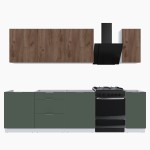 Набор корпусной мебели для кухни " Микс Топ-7" дуб крафт табачный/дымчато зеленый