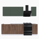 Набор корпусной мебели для кухни " Микс Топ-5" дымчато зеленый/ дуб крафт табачный