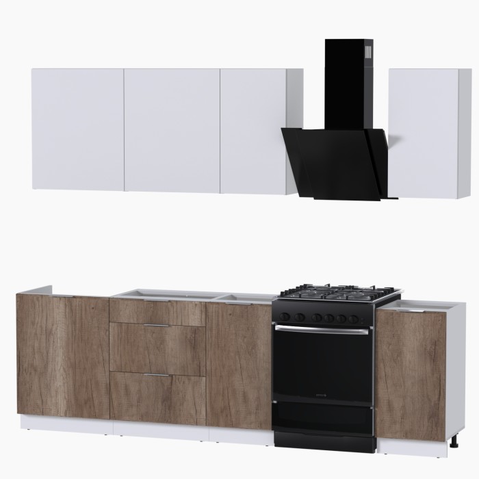 Набор корпусной мебели для кухни " Микс Топ-5" белый премиум/дуб каньон