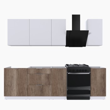 Набор корпусной мебели для кухни " Микс Топ-5" белый премиум/дуб каньон