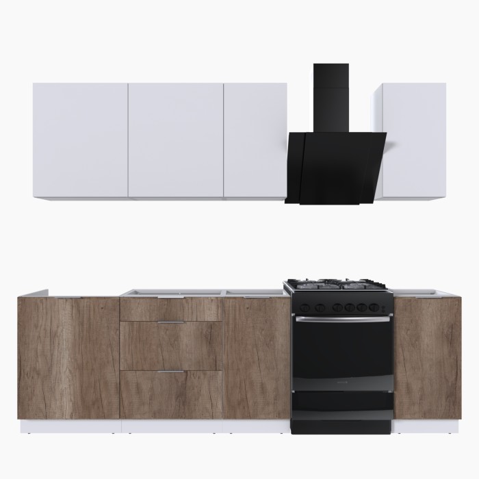 Набор корпусной мебели для кухни " Микс Топ-5" белый премиум/дуб каньон