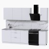 Набор корпусной мебели для кухни " Микс Топ-6" белый премиум/мрамор марквина