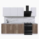 Набор корпусной мебели для кухни " Микс Топ-6" белый премиум/дуб каньон/мрамор марквина