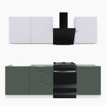 Набор корпусной мебели для кухни " Микс Топ-4" белый премиум/дымчато зеленый