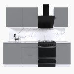 Набор корпусной мебели для кухни " Микс Топ-3" шиншилла серая/ шиншилла серая/мрамор марквина