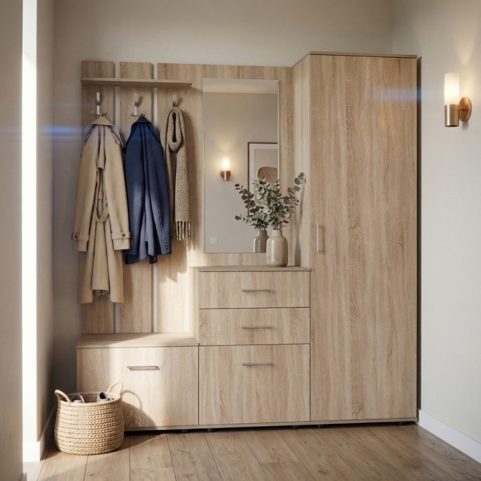 Набор мебели для прихожей "Визит-1" (дуб сонома)