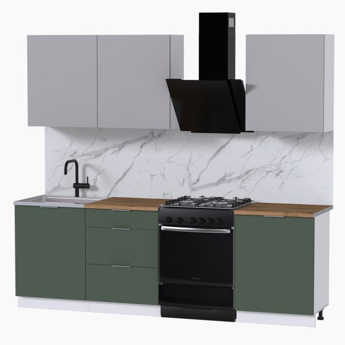 Набор корпусной мебели для кухни " Микс Топ-4" кашемир/дымчато зеленый/дуб вотан
