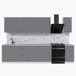 Набор корпусной мебели для кухни " Микс Топ-9" шиншилла серая/ шиншилла серая/мрамор марквина