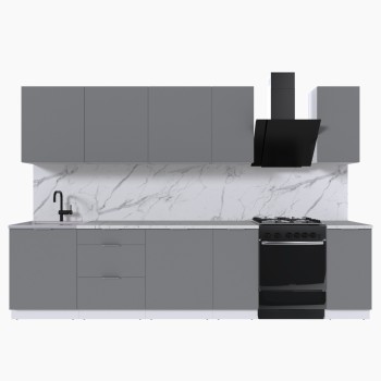 Набор корпусной мебели для кухни " Микс Топ-9" шиншилла серая/ шиншилла серая/мрамор марквина