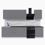 Набор корпусной мебели для кухни " Микс Топ-8" шиншилла серая/ шиншилла серая/дуб флагстаф темный