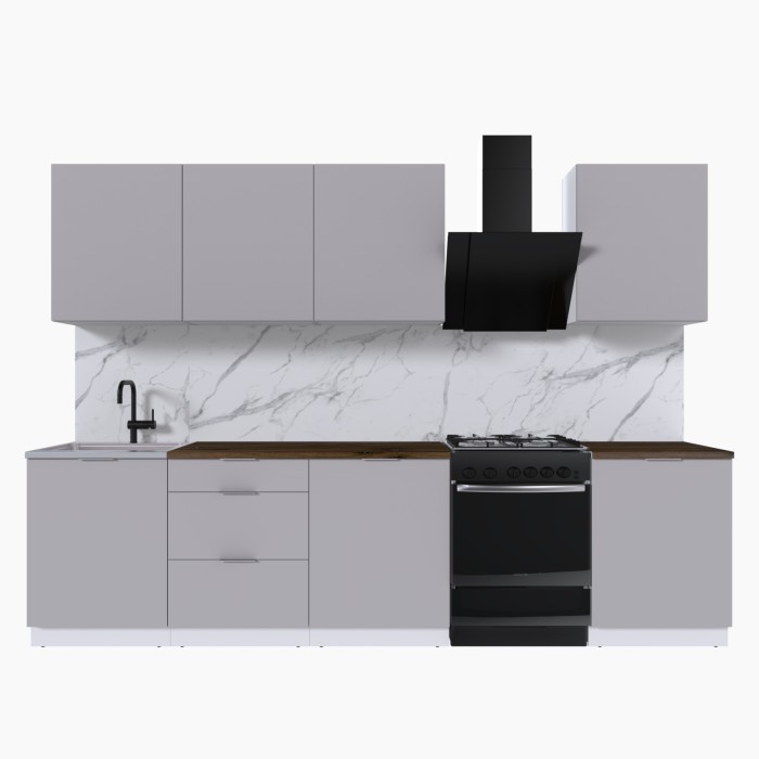 Набор корпусной мебели для кухни " Микс Топ-8" кашемир/ кашемир/дуб флагстаф темный