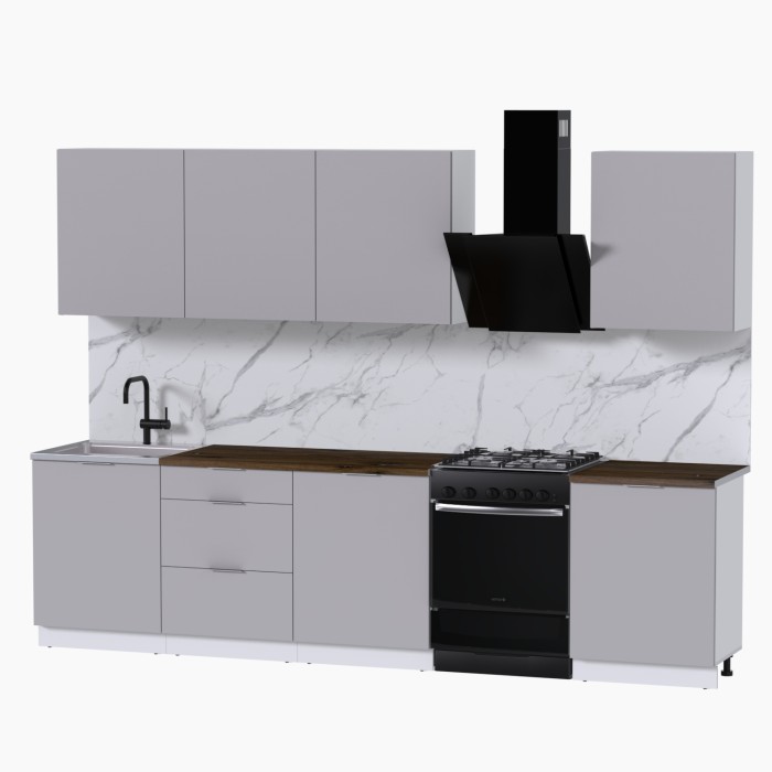 Набор корпусной мебели для кухни " Микс Топ-8" кашемир/ кашемир/дуб флагстаф темный