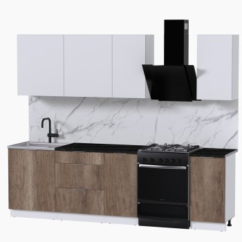 Набор корпусной мебели для кухни " Микс Топ-5" белый премиум/дуб каньон/тунис