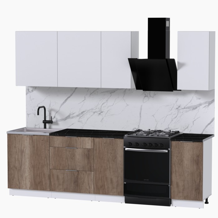 Набор корпусной мебели для кухни " Микс Топ-5" белый премиум/дуб каньон/тунис