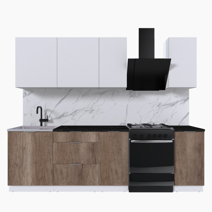 Набор корпусной мебели для кухни " Микс Топ-5" белый премиум/дуб каньон/тунис