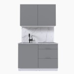 Набор корпусной мебели для кухни " Микс Топ-1" шиншилла серая/ шиншилла серая/мрамор марквина