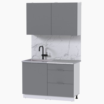 Набор корпусной мебели для кухни " Микс Топ-1" шиншилла серая/ шиншилла серая/мрамор марквина