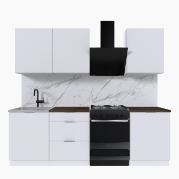 Набор корпусной мебели для кухни " Микс Топ-4" белый премиум/дуб флагстаф темный