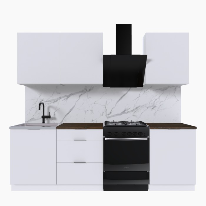 Набор корпусной мебели для кухни " Микс Топ-4" белый премиум/дуб флагстаф темный