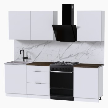 Набор корпусной мебели для кухни " Микс Топ-4" белый премиум/дуб флагстаф темный