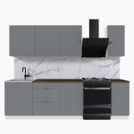 Набор корпусной мебели для кухни " Микс Топ-6" шиншилла серая/ шиншилла серая/дуб флагстаф темный