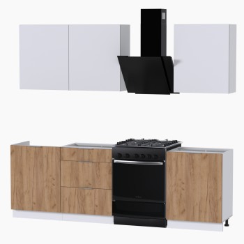 Набор корпусной мебели для кухни " Микс Топ-4" белый премиум/дуб крафт золотой