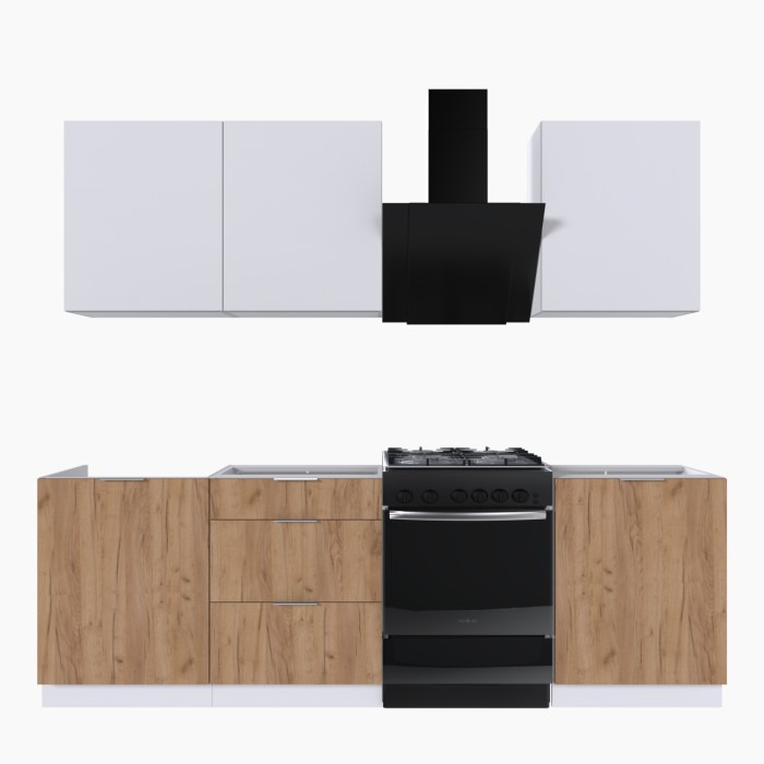 Набор корпусной мебели для кухни " Микс Топ-4" белый премиум/дуб крафт золотой