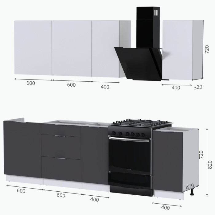 Набор корпусной мебели для кухни " Микс Топ-5" белый премиум