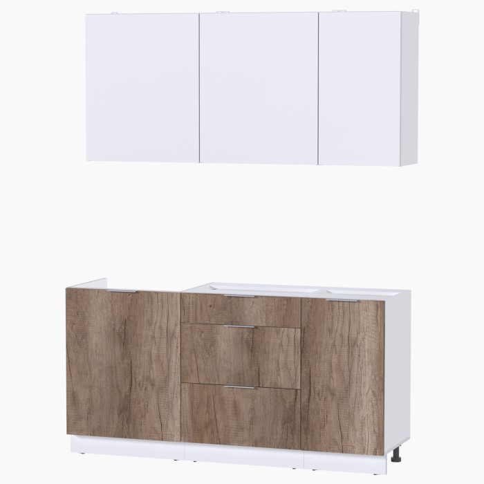 Набор корпусной мебели для кухни " Микс Топ-2" белый премиум/дуб каньон