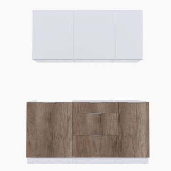 Набор корпусной мебели для кухни " Микс Топ-2" белый премиум/дуб каньон